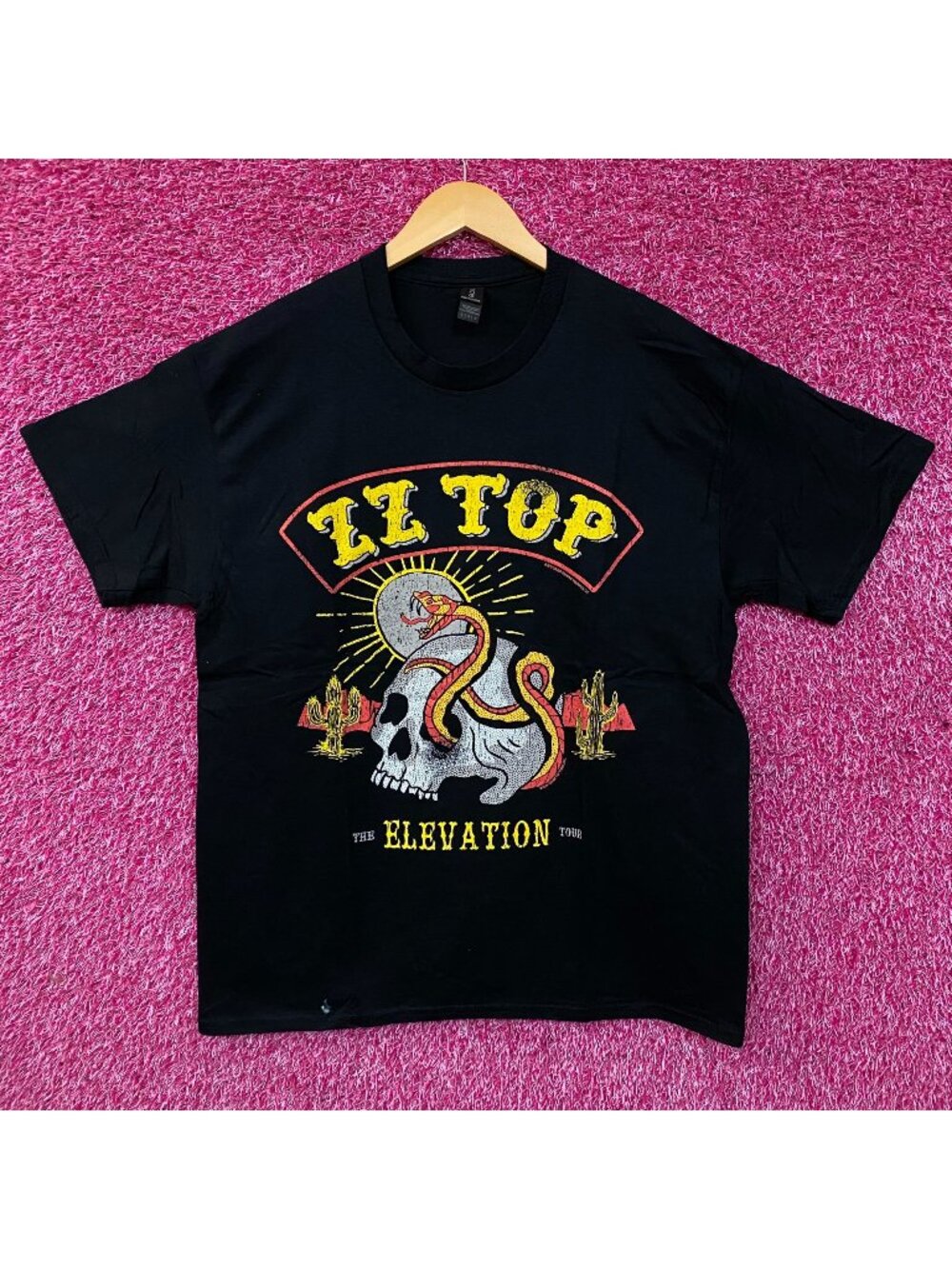 ZZ Top Elevation Tour Rock Band Snake & Skull Graphic T-Shirt Large